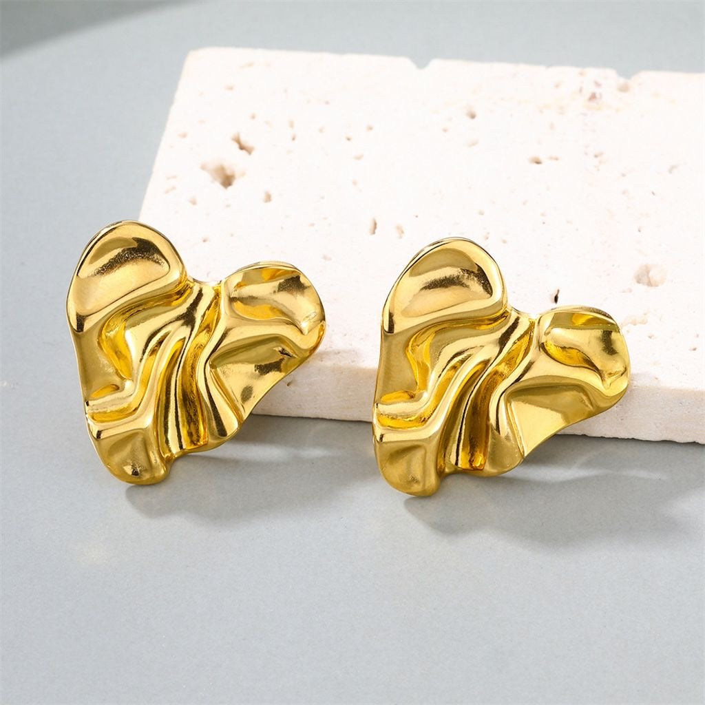 Bold Abstract Heart Anti Tarnish Earrings