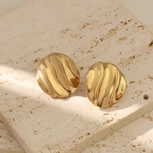 Anti-Tarnish Stainless Steel Statement Earrings - Golden Impact