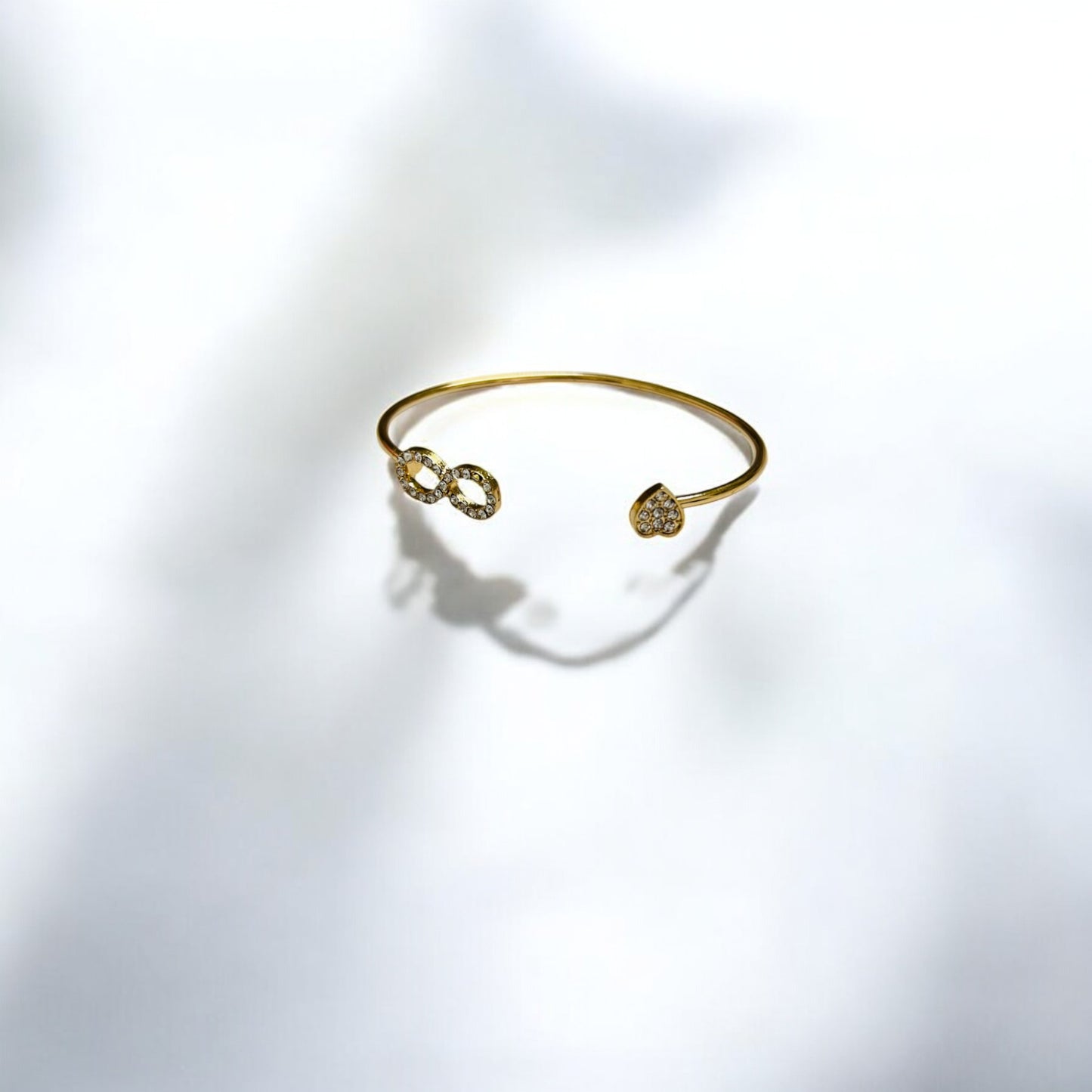 Endless Love Bracelet: Gold and White Stone Adjustable