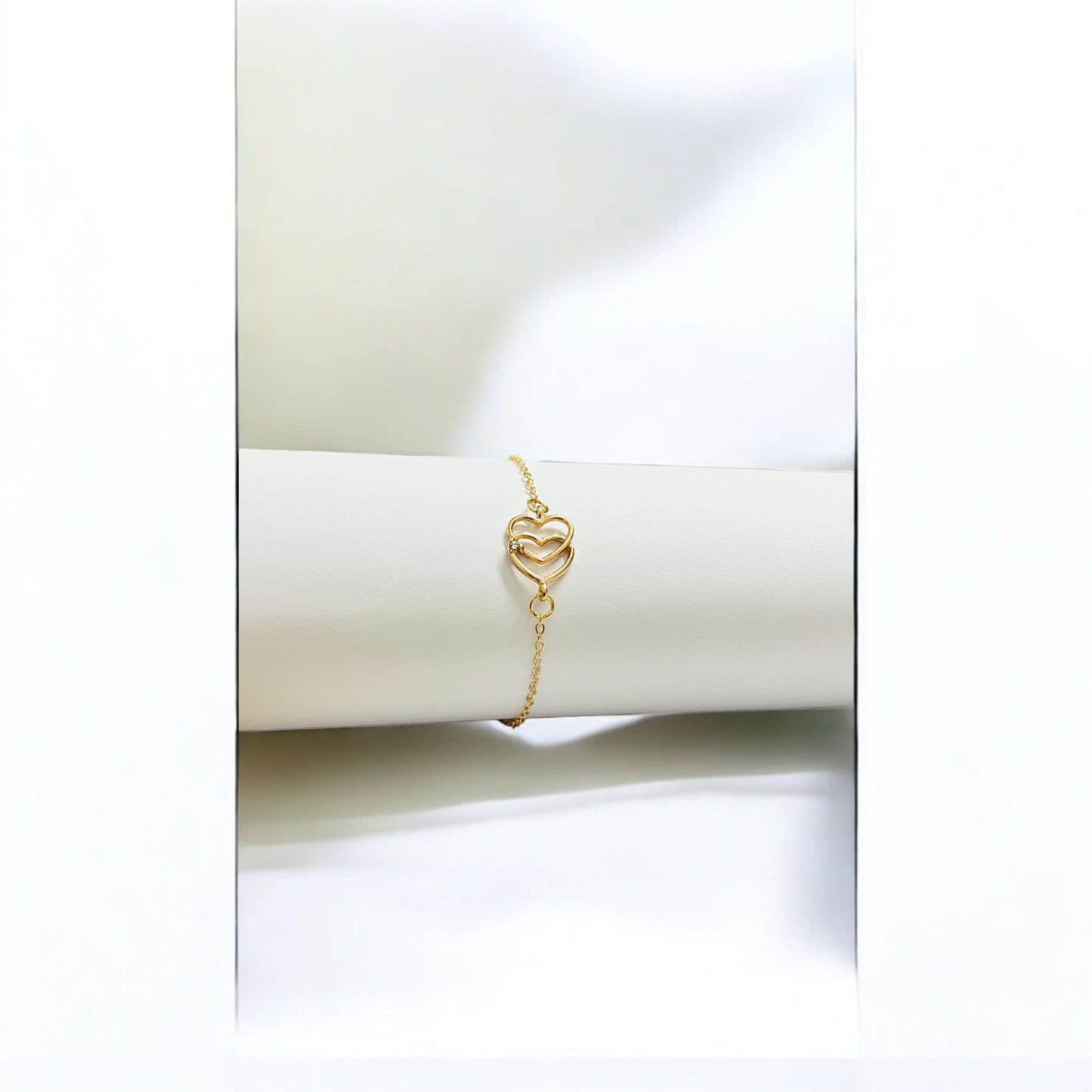 Romantic Double Heart Chain Bracelet for Women