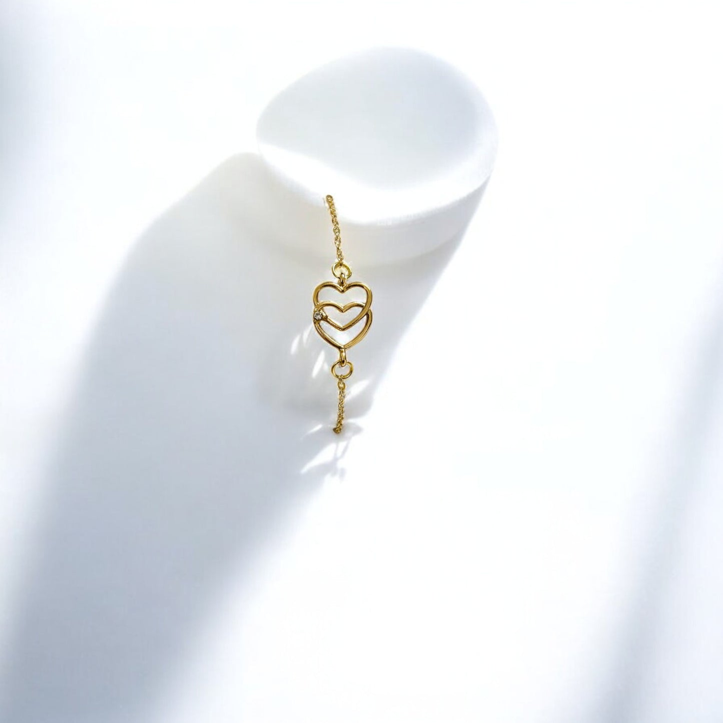 Romantic Double Heart Chain Bracelet for Women