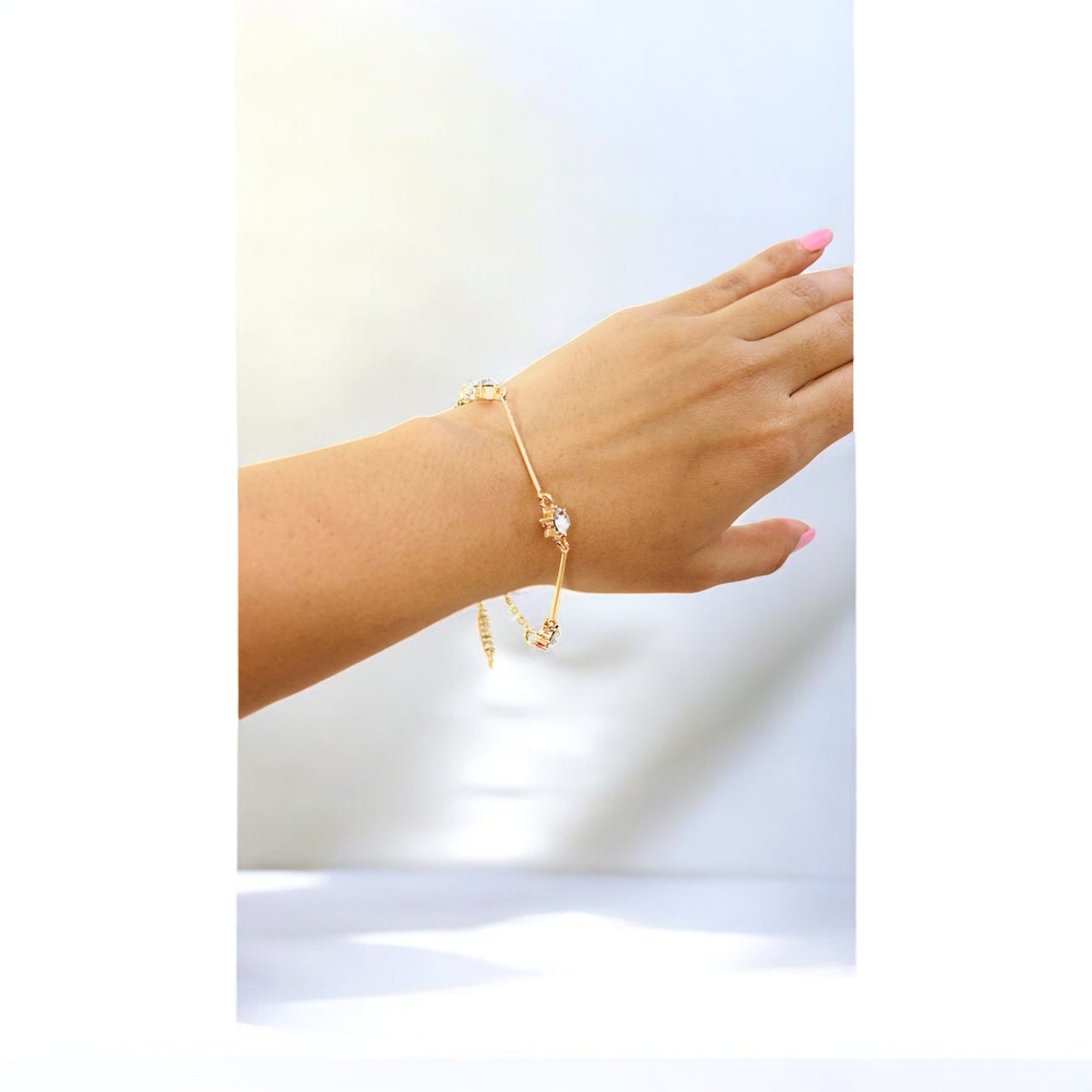Sleek Bar Bracelet with Sparkling Crystal Details