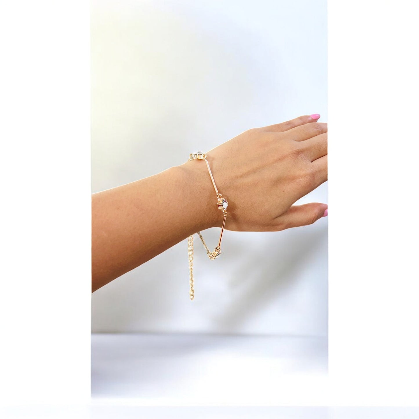 Sleek Bar Bracelet with Sparkling Crystal Details