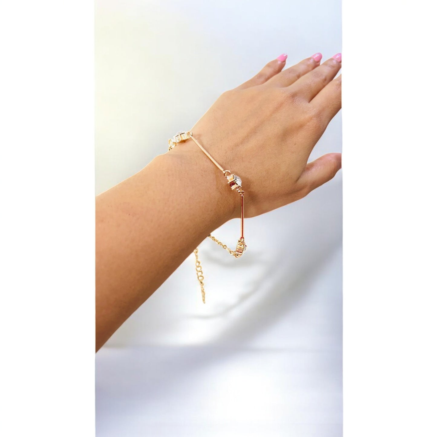Sleek Bar Bracelet with Sparkling Crystal Details