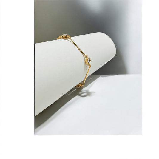 Sleek Bar Bracelet with Sparkling Crystal Details