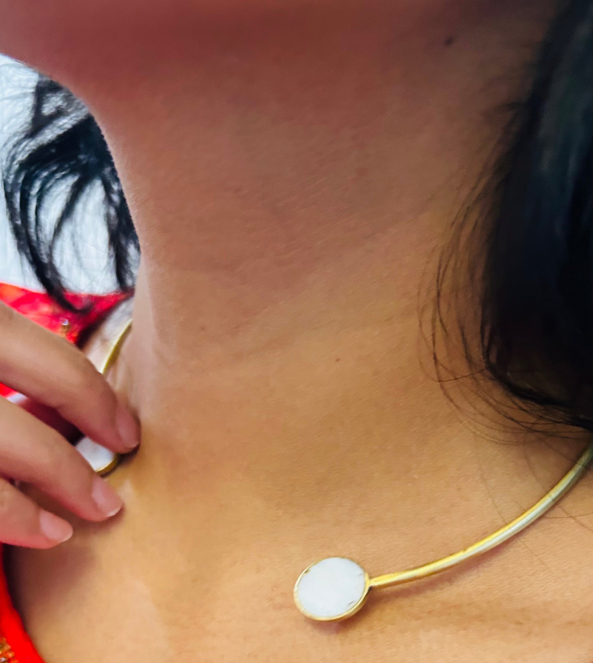 white & pastels anti tarnish trendy brass necklace