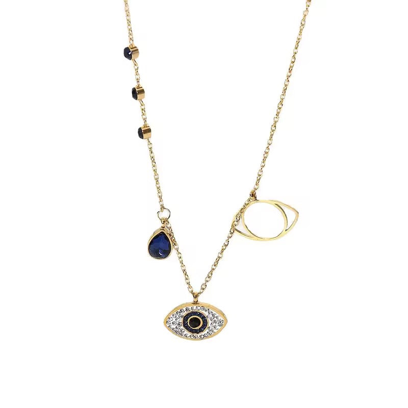 Celeste Luxe Evil Eye Charms Necklace  | Anti Tarnish Stainless Steel