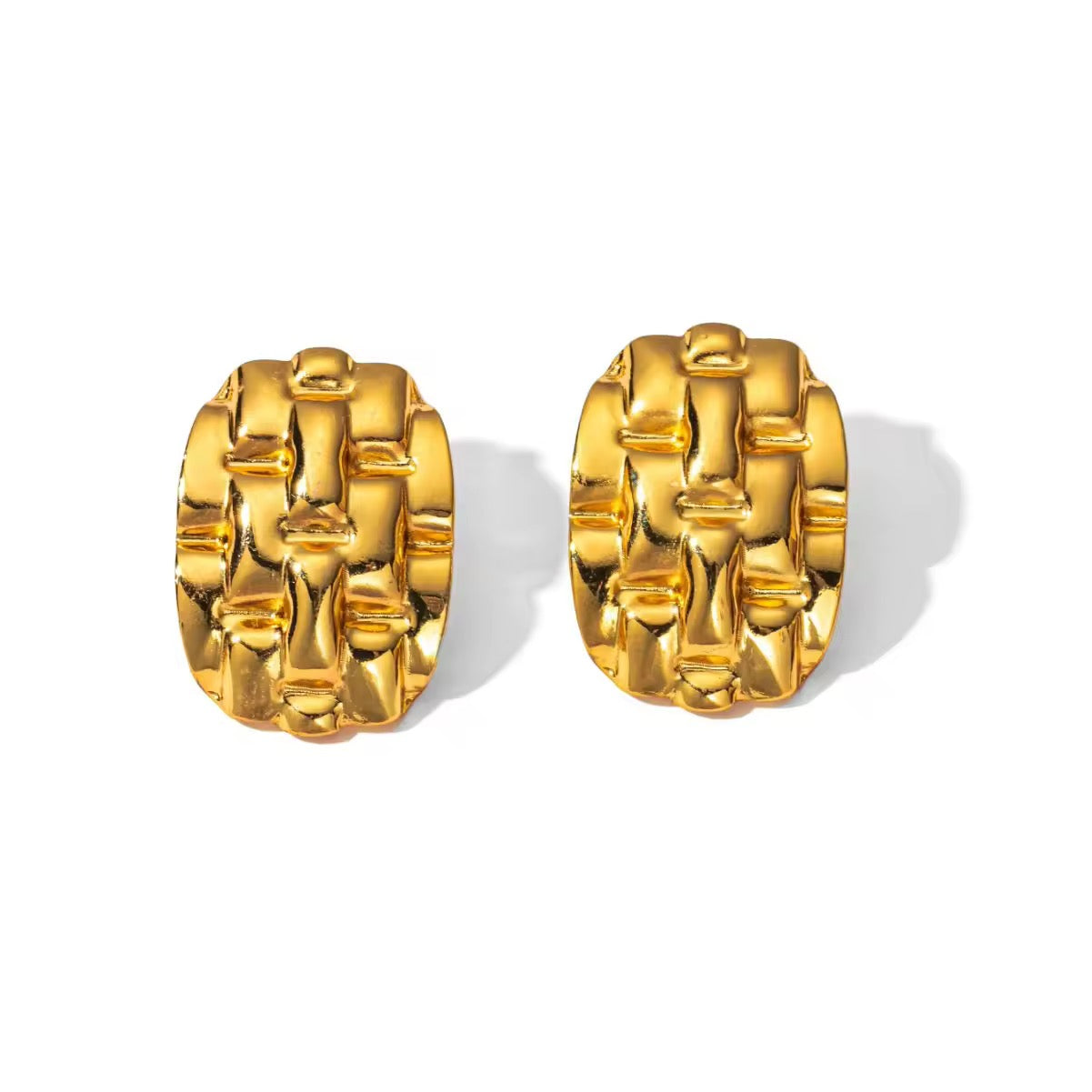 18 kt Gold Plated Woven Luxe Hoops