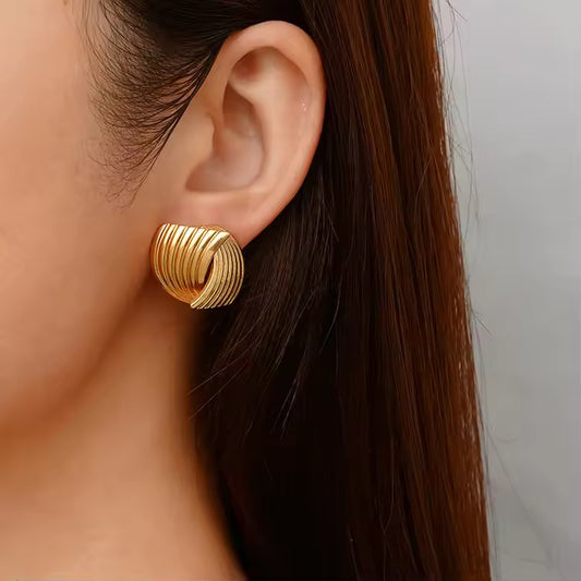 Bold Luxe Knot Studs – Anti Tarnish Statement Gold