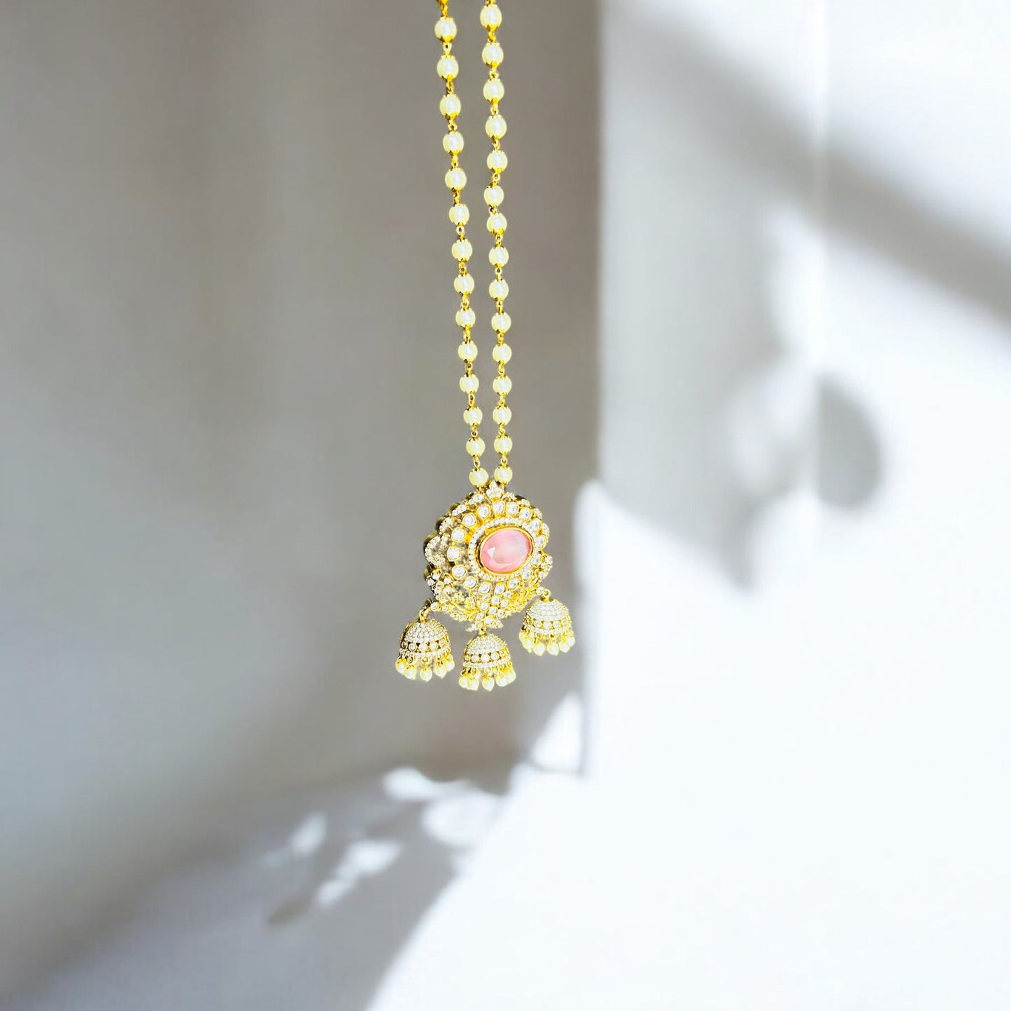 Enchanted Elegance: Premium Haram with Dazzling Pearls