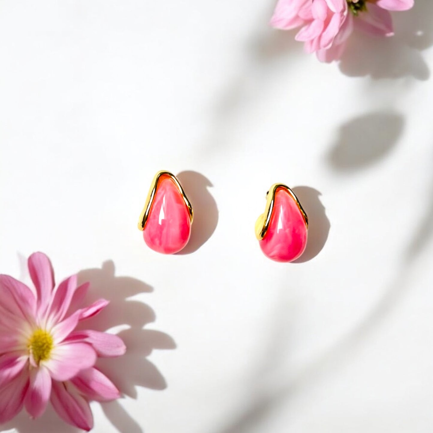 Rose Teardrop Stud Earrings