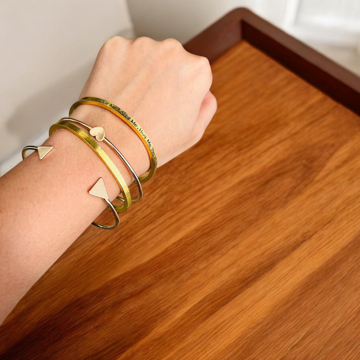 Stylish 4-Piece Gold-Tone Bracelet Set