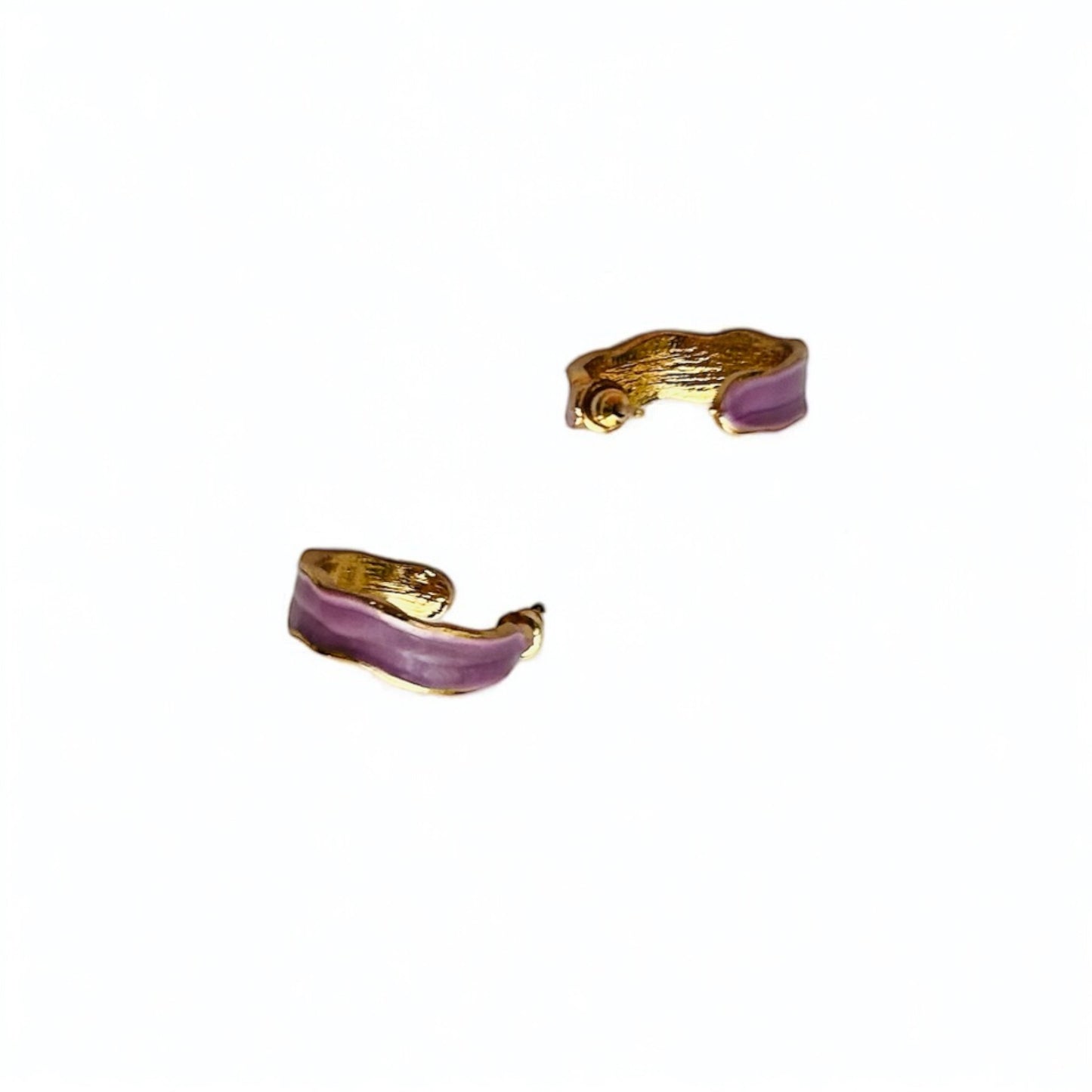 Minimalist Pastel Purple Hoop Earrings