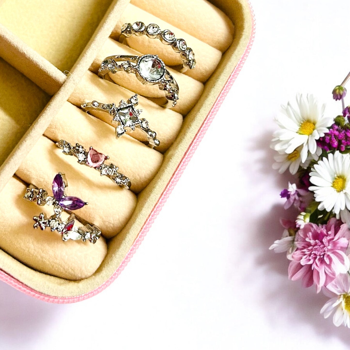 5 Rings of Love: Anti-Tarnish Silver Ring Set