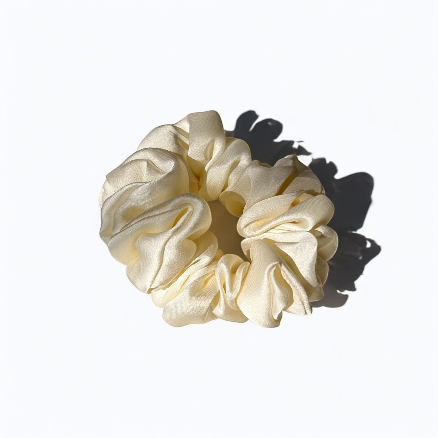 Handmade Satin Scrunchie – Soft Ivory