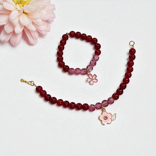Sakura Blossom Bracelet Set for Mother & Daughter